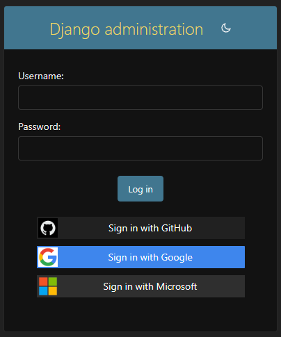 Django Login Page with Google and Microsoft SSO